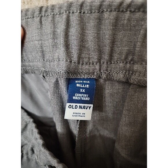 Old Navy Billie Straight Trouser Pant Women 3X Gray Pull On Drawstring NEW - Picture 8 of 10